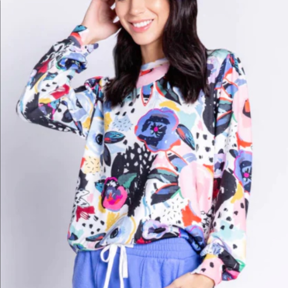 PJ Salvage Retro Blooms Ling Sleeve Shirt
